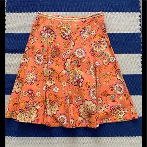 🍊Vintage orange Lily brand floral pattern skirt!